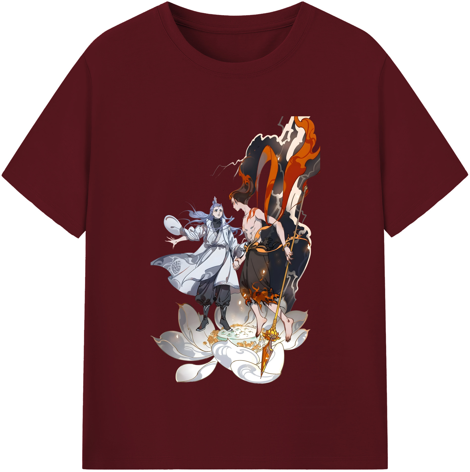 （画像用） Ne Zha 2 ナタ 魔童の大暴れ 綿100％半袖Tシャツ（フロントプリント）